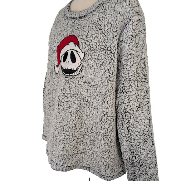 Disney The Nightmare Before Christmas Sz XL Sherpa Jack Skellington Top Sweater - Picture 3 of 7